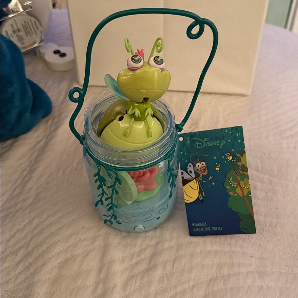 Disney Shoulder Pal Ray Light-up Firefly in Blue Jar with Magnetic Lily pad